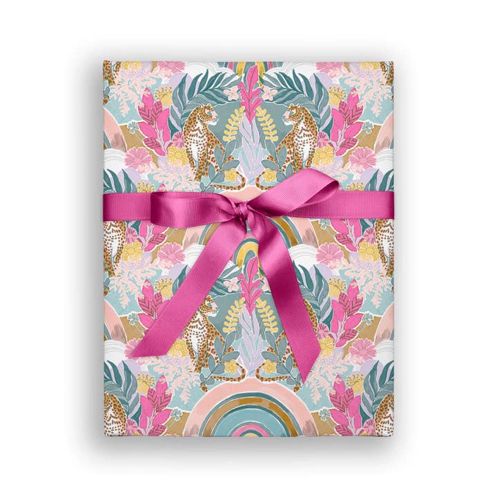 O.O.M.F. Creative - Wholesale Flat Wrap - Leopard Daydream & Terrazzo | Flat Gift Wrap | Double-Sided2