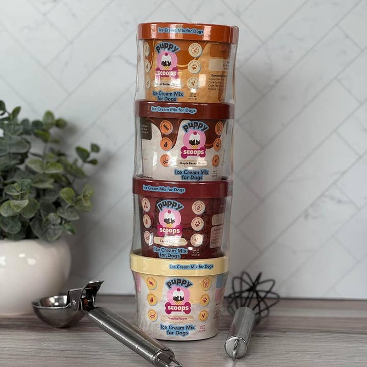 Puppy Cake LLC - Vente Friandises – chien - Pack d'échantillons de mélange à crème glacée Puppy Scoops - Les 4 saveurs12