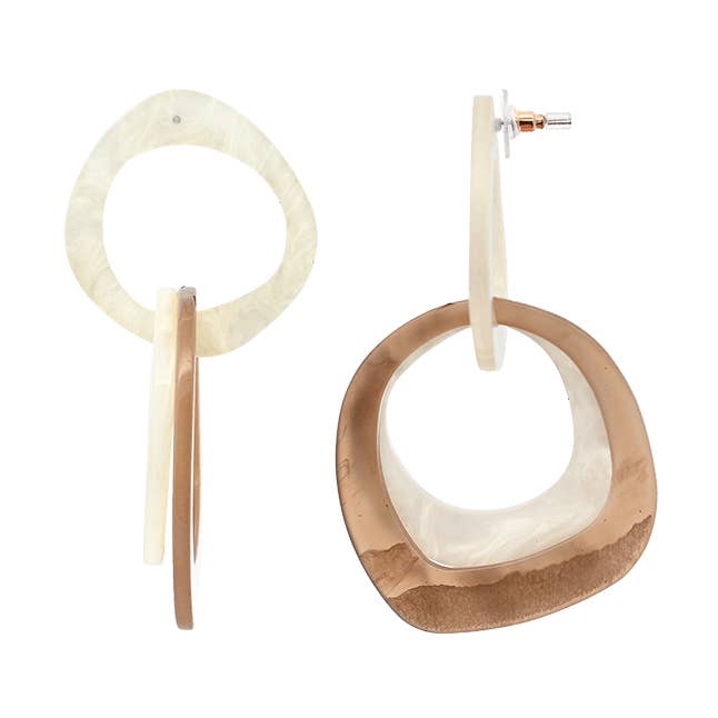 PENDIENTES COLGANTES DE ARO EN ACRÍLICO - FT2456A484 para venta al por mayor de AMORINO SRL