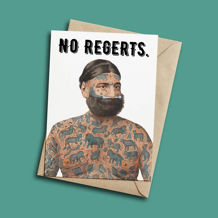 Tarjeta de felicitación No Regerts para venta al por mayor de Henny Penny Studio