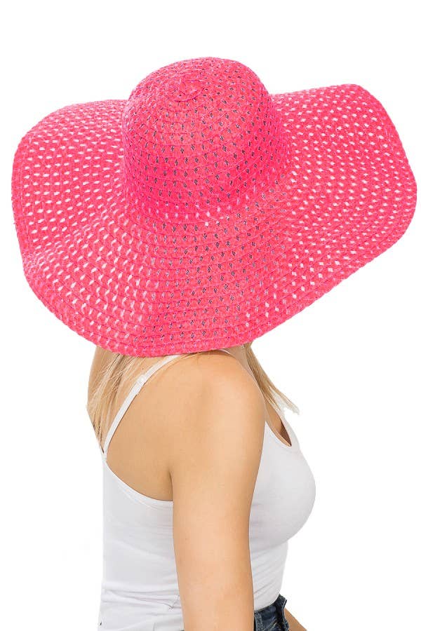 Cap Zone - Wholesale Straw Hat - Women's - Petite Open Weave Light-Weight  Floppy Brim Sun Hat12