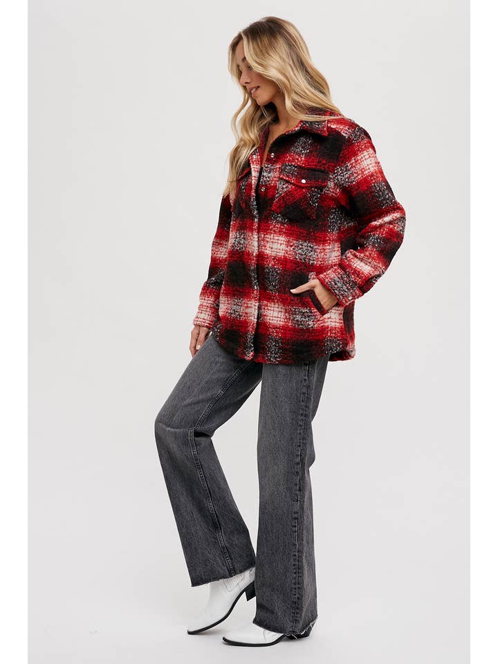 Bluivy - Wholesale Shirt Jacket/Shacket - Women's - BUTTON DOWN FLANNEL SHACKET