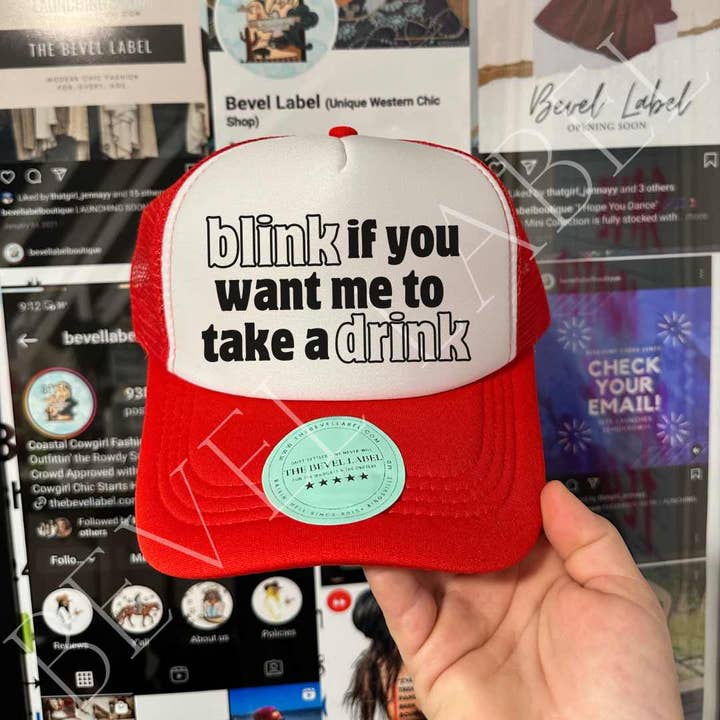 THE BEVEL LABEL - Wholesale Trucker Hat - Women's - Blink If You Want Me Trucker Hat4