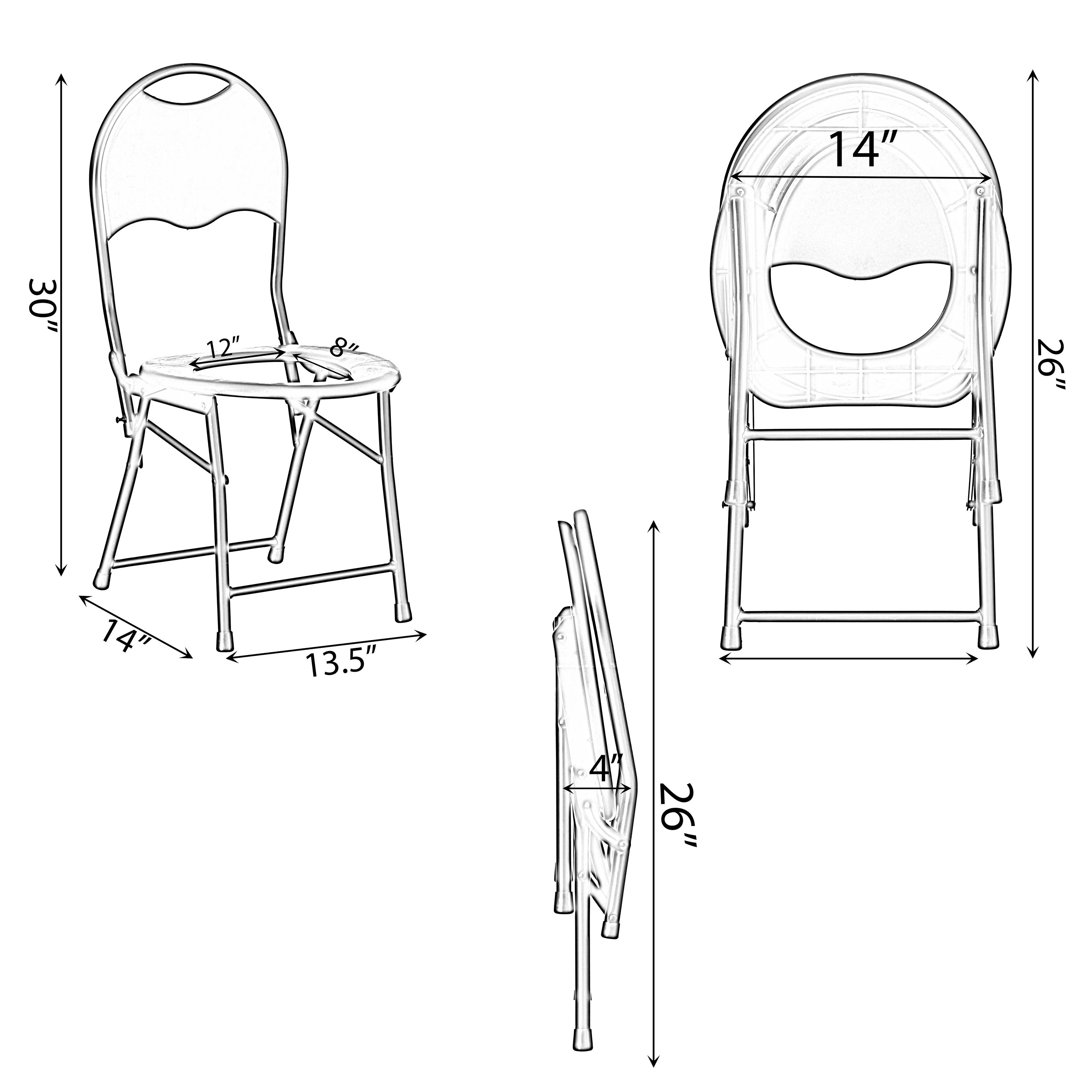 Quickway Imports - Venta al por mayor Sillas de exterior - Asiento de inodoro portátil plegable negro para acampar y caminar6