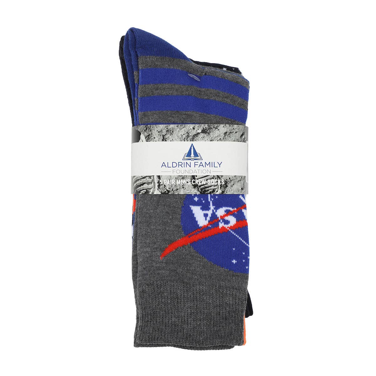 Bioworld Merchandising - Wholesale Socks - Men's - Nasa Astronauts Adult 5-Pair Casual Crew Socks6