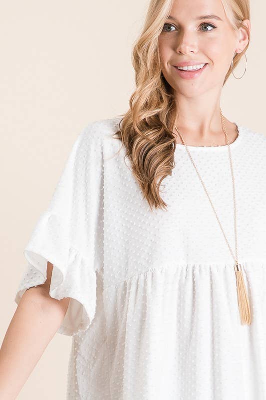 lovely melody – wholesale Tunic – Women’s – LMT1519-Belle's Swiss Polka Dot Baby Doll Tunic25