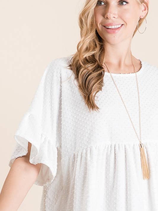 lovely melody - Wholesale Tunic - Women's - LMT1519-Belle's Swiss Polka Dot Baby Doll Tunic13