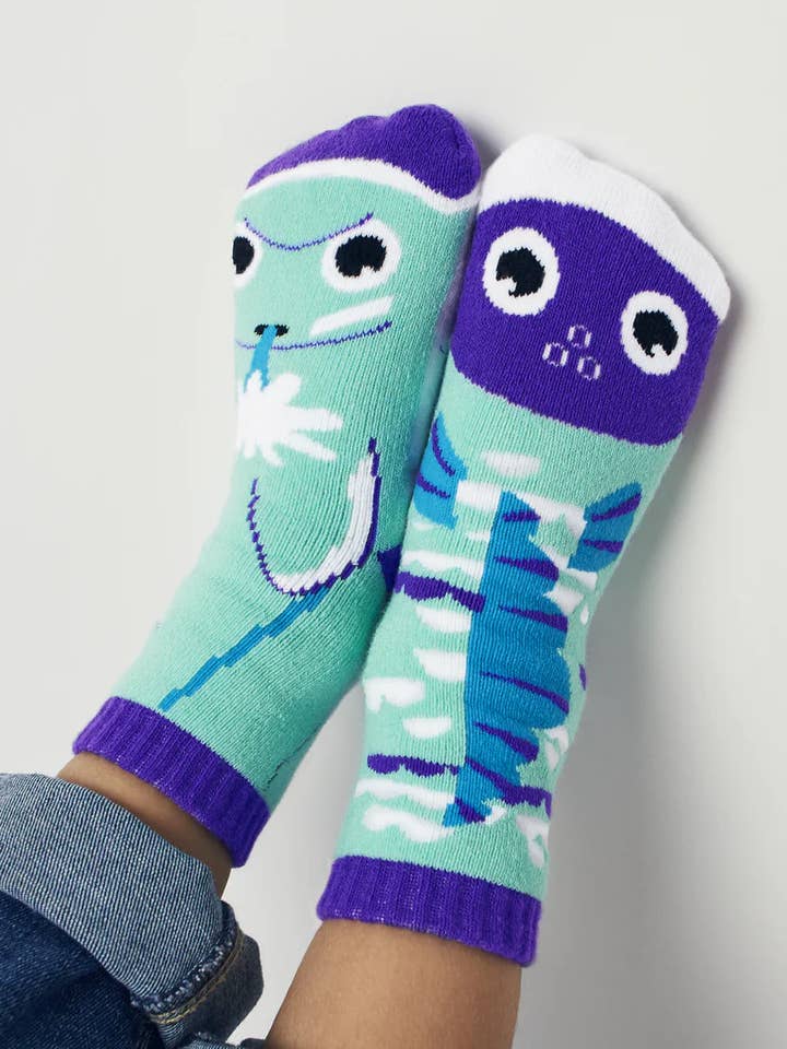 Dolphin & Fish Mismatched Non-Slip Kids Socks for wholesale by Pals Socks