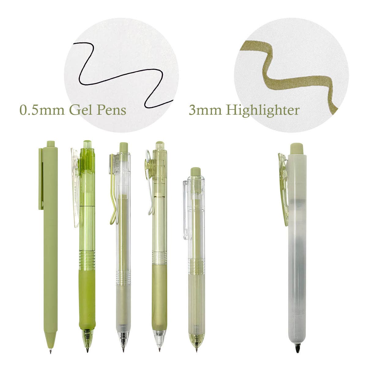 Wrapables.com - Wholesale Pen - Wrapables Retractable Rollerball Pens and Highlighter Set 66