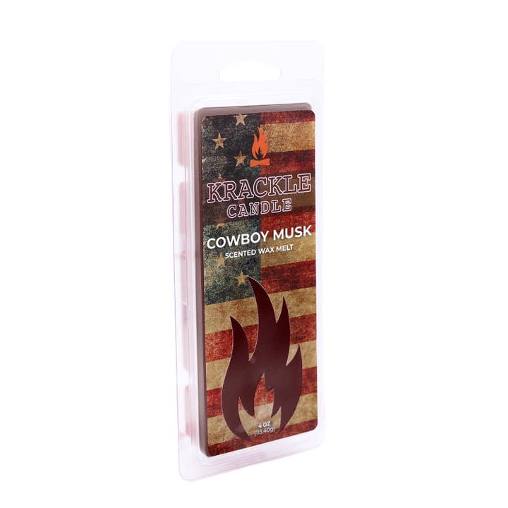 Cowboy Musk Candle Bar- 4 oz for wholesale by Krackle Candle