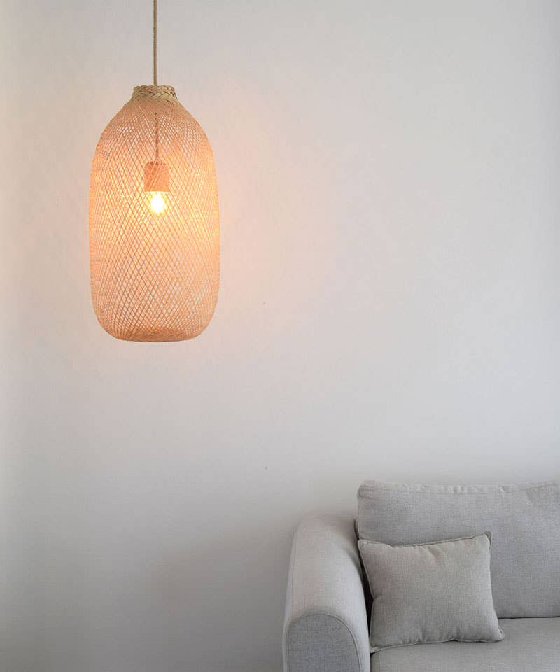 Lanna Passa – wholesale Chandelier/hanging light – Thai Bamboo Fish Trap Pendant Light - Plug-in Cable Set4