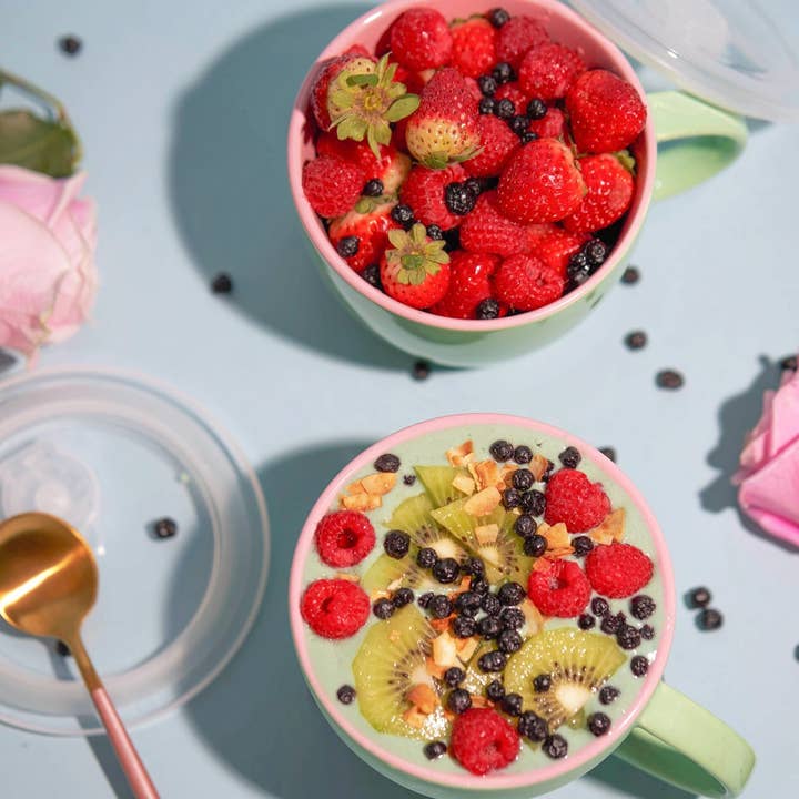 Kook - Wholesale Bowl - Kook Ceramic Soup Mugs with Lids, 25 oz, Set of 28