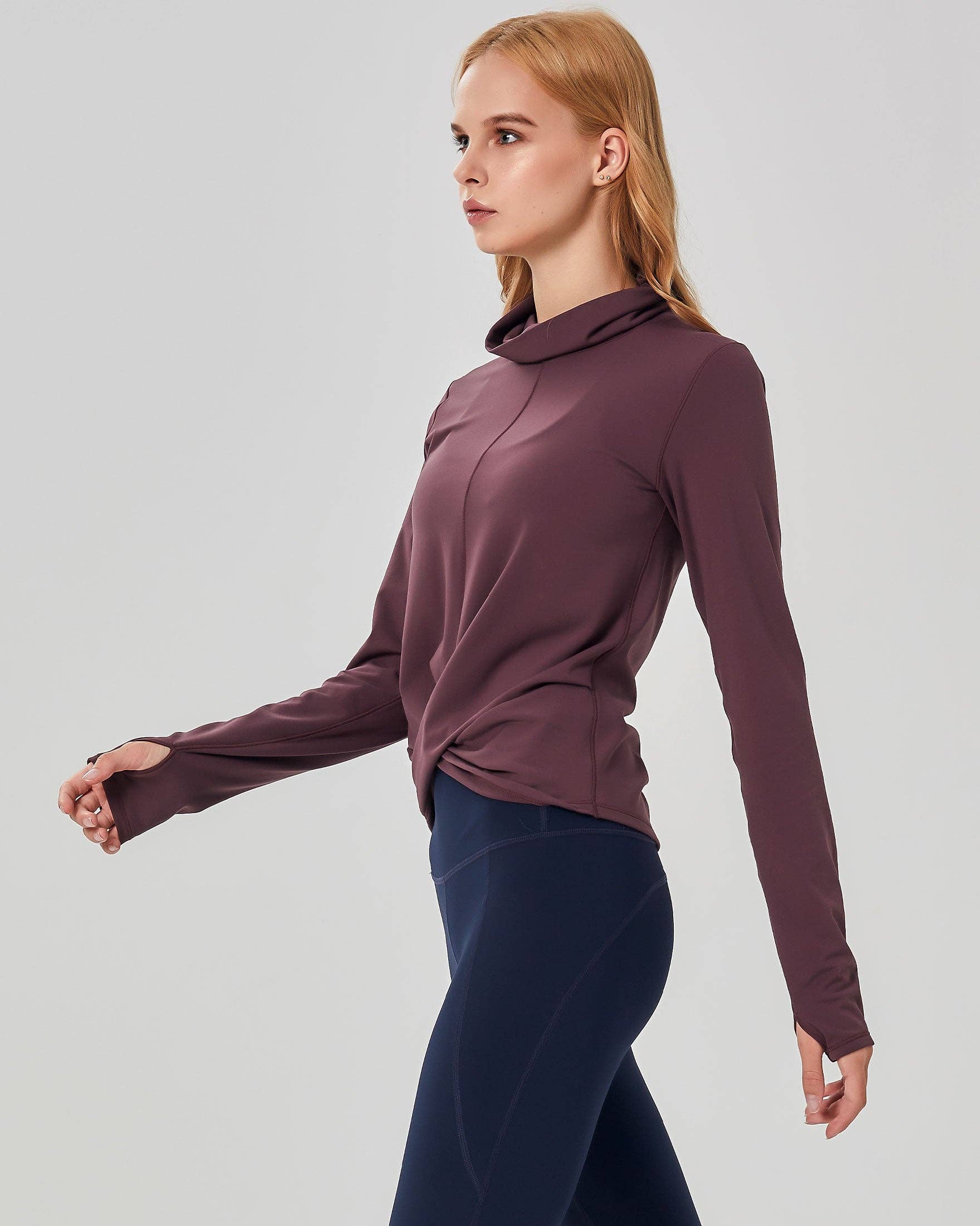 Rebody - Wholesale Athletic Top - Women's - Turtle- Cowl Neck Coziplex™ Long Sleeve3