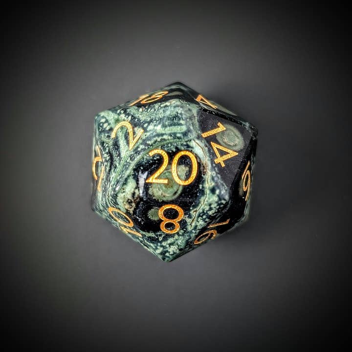 EBONWOOD - Wholesale Dice - Kambaba Jasper - 7 Piece Polyhedral Gemstone Dice Set1