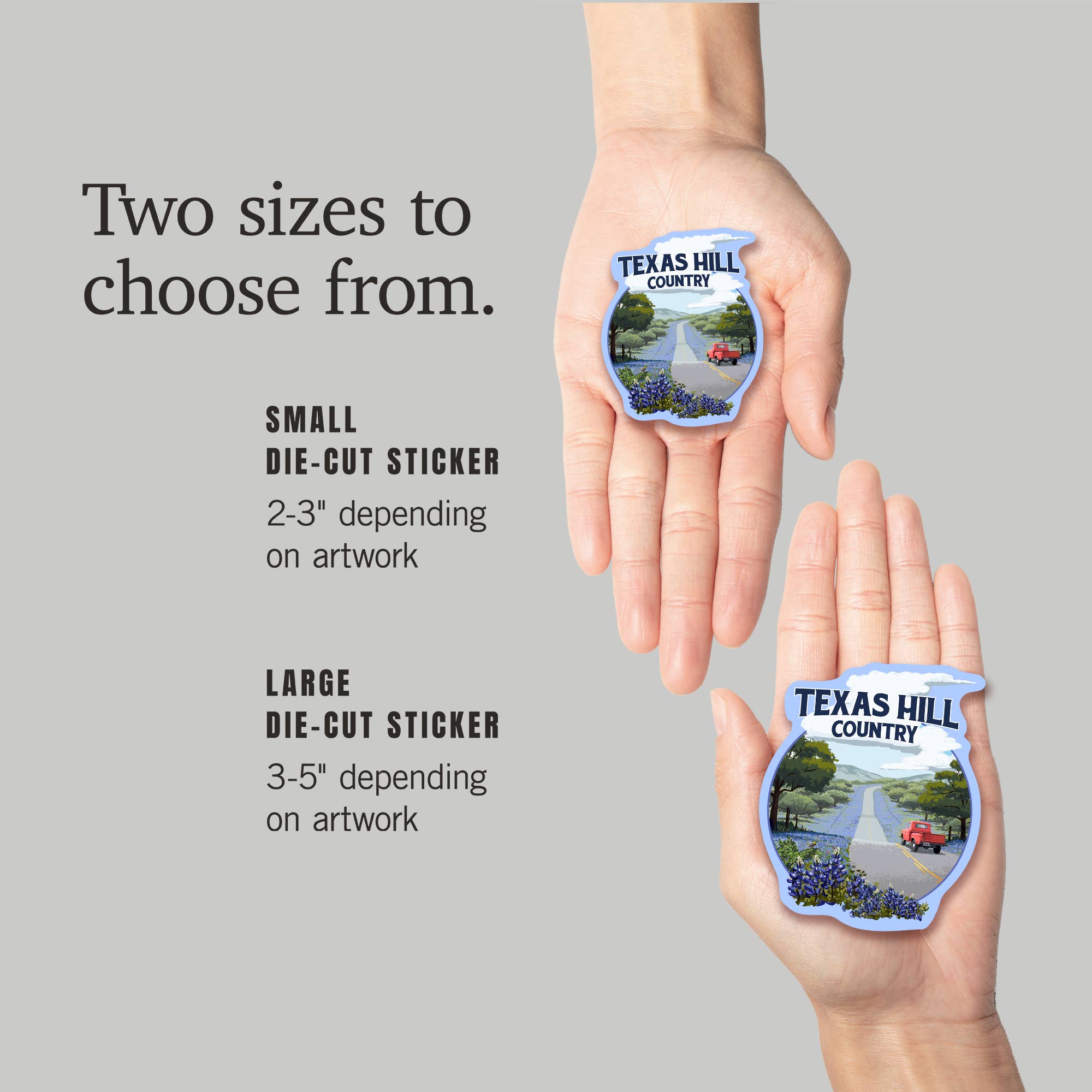 Lantern Press - Venta al por mayor Pegatina - PEGATINAS Texas Hill Country, Texas, Bluebonnets5