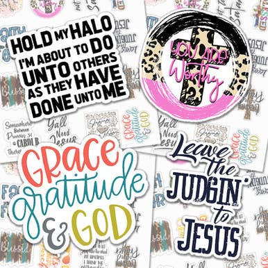 Religious Set 2 Variety Pack Stickers for wholesale by Trendy Transfers