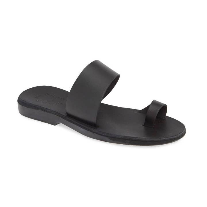 Abra - Leather Toe Loop Sandal | Black for wholesale by Jerusalem Sandals