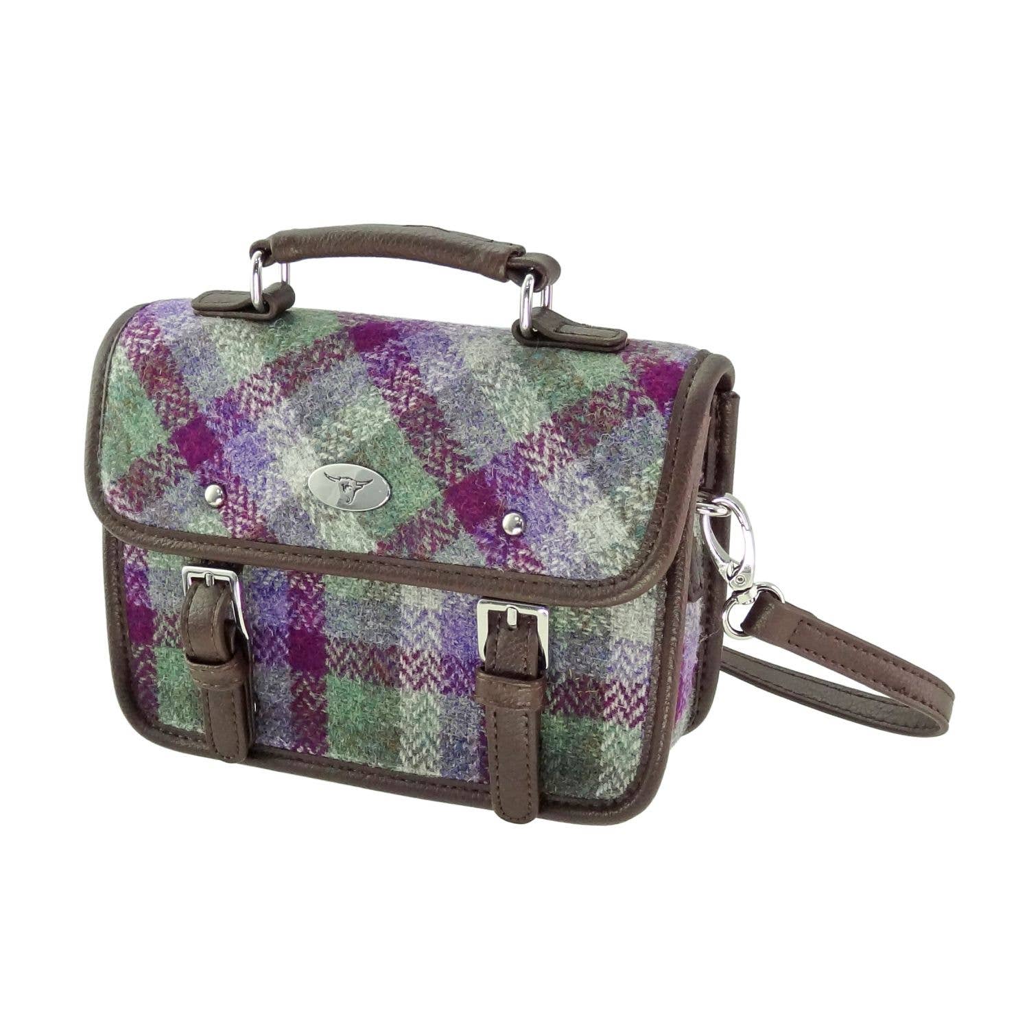 Dublin Gift Company - Wholesale Satchel - Women's - Ladies Scottish Harris Tweed Mini Satchel7