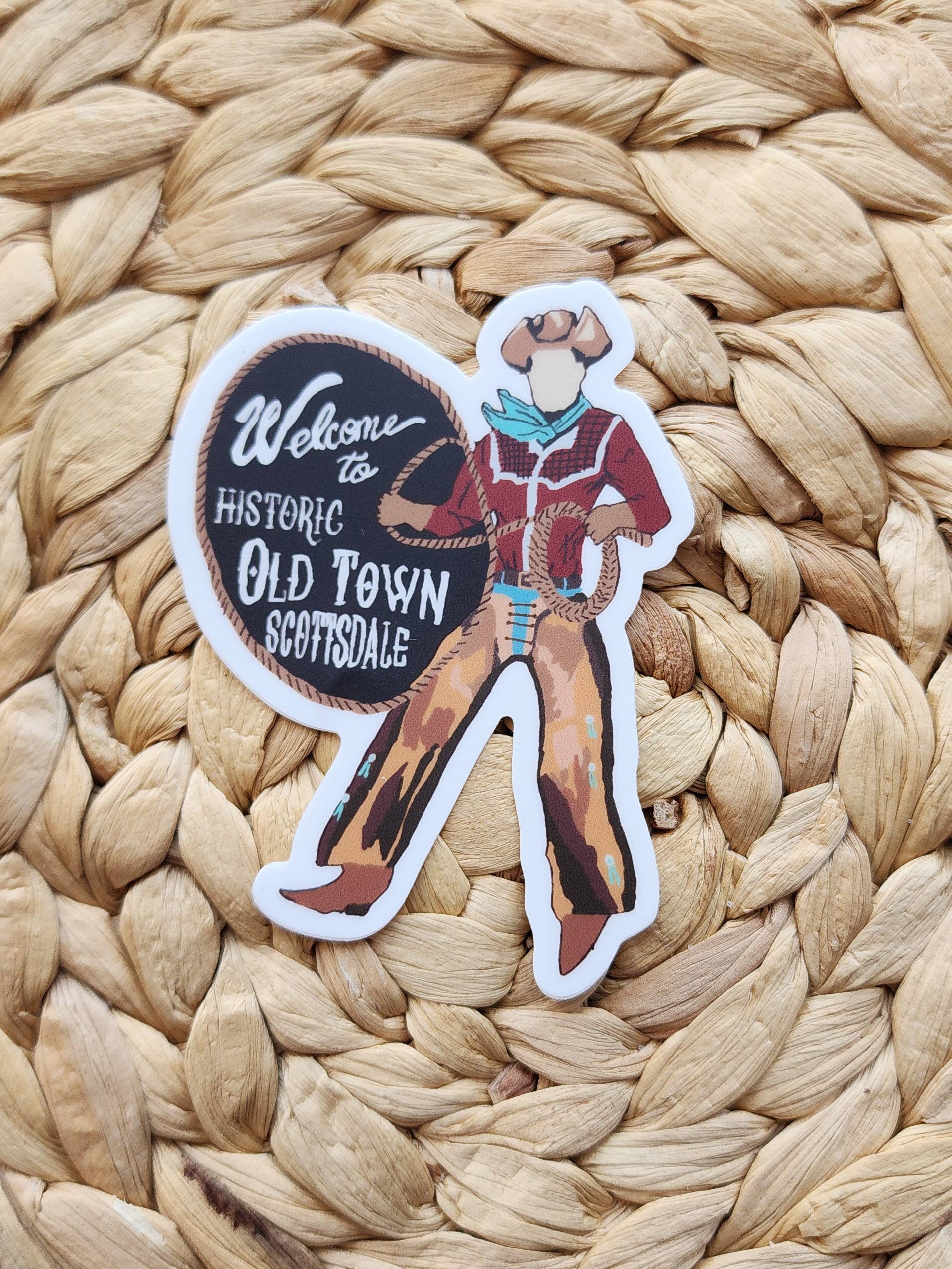 Cacti Rebel - Wholesale Sticker - Old Town Scottsdale Cowboy Sticker - Hand drawn Arizona3