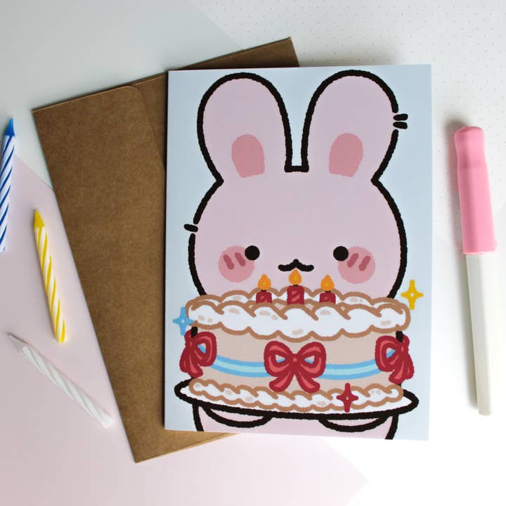 Rosie Birthday Cake • Greeting Card for wholesale by Sam’s Scribbles