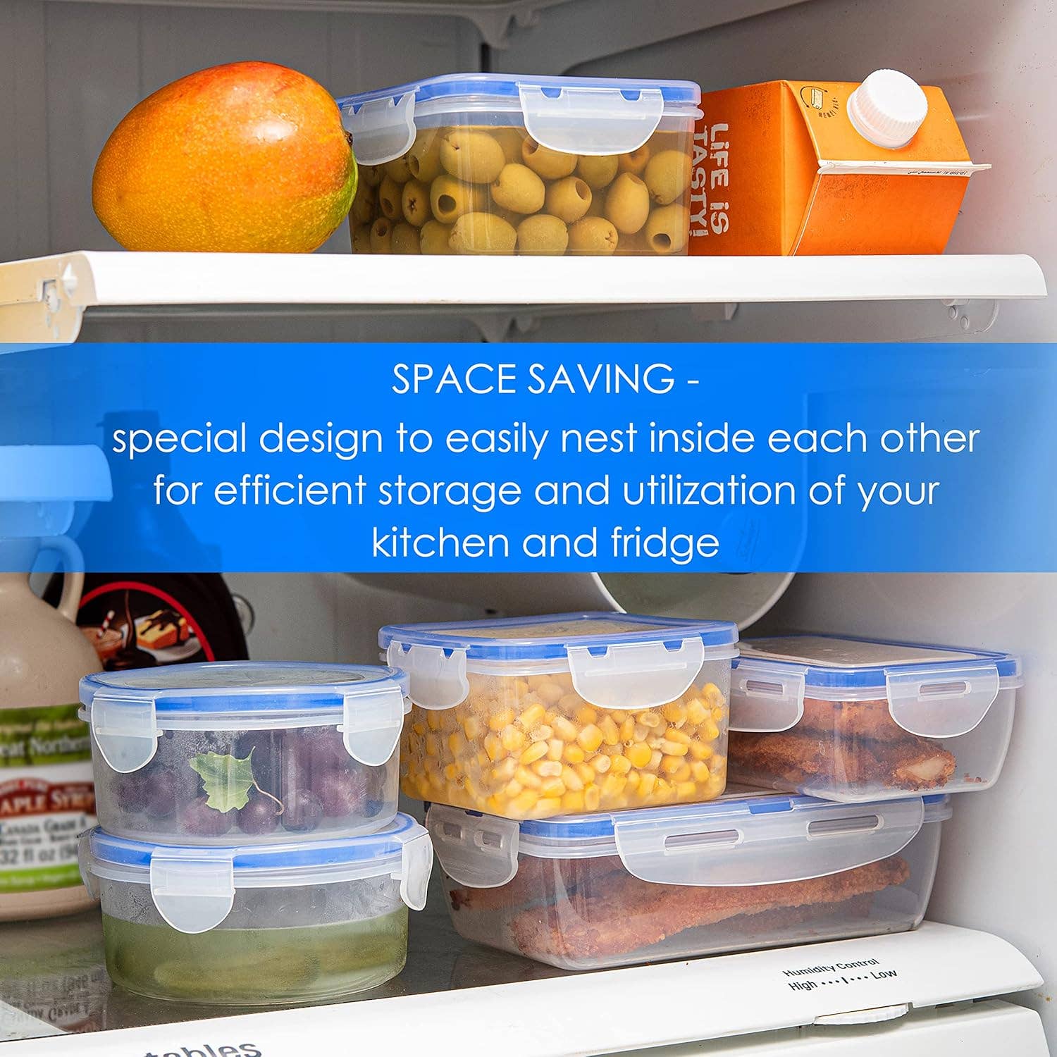 Moss & Stone – Großhandel Küchenaufbewahrung/-Organizer – Luftdichte 16-teilige Plastik-Lebensmittelbehälter mit Deckeln, sicheres Lunchbox-Set für Spülmaschine und Mikrowelle, auslaufsichere Aufbewahrungsbehälter für Lebensmittel - BPA-frei4