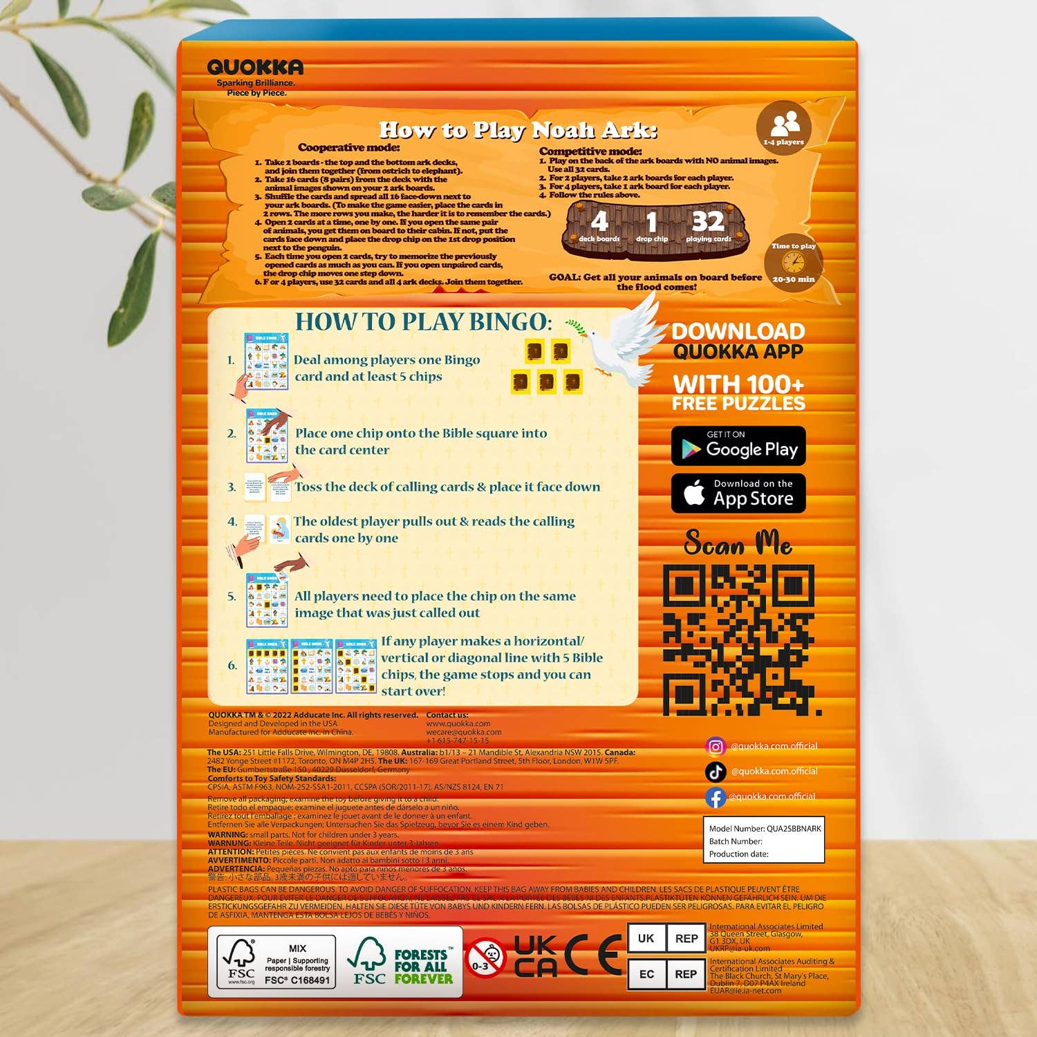 QUOKKA - Wholesale Learning Cards - Kids & Baby - Bible Family Board Games Bingo, Trivia, Noahs Ark2