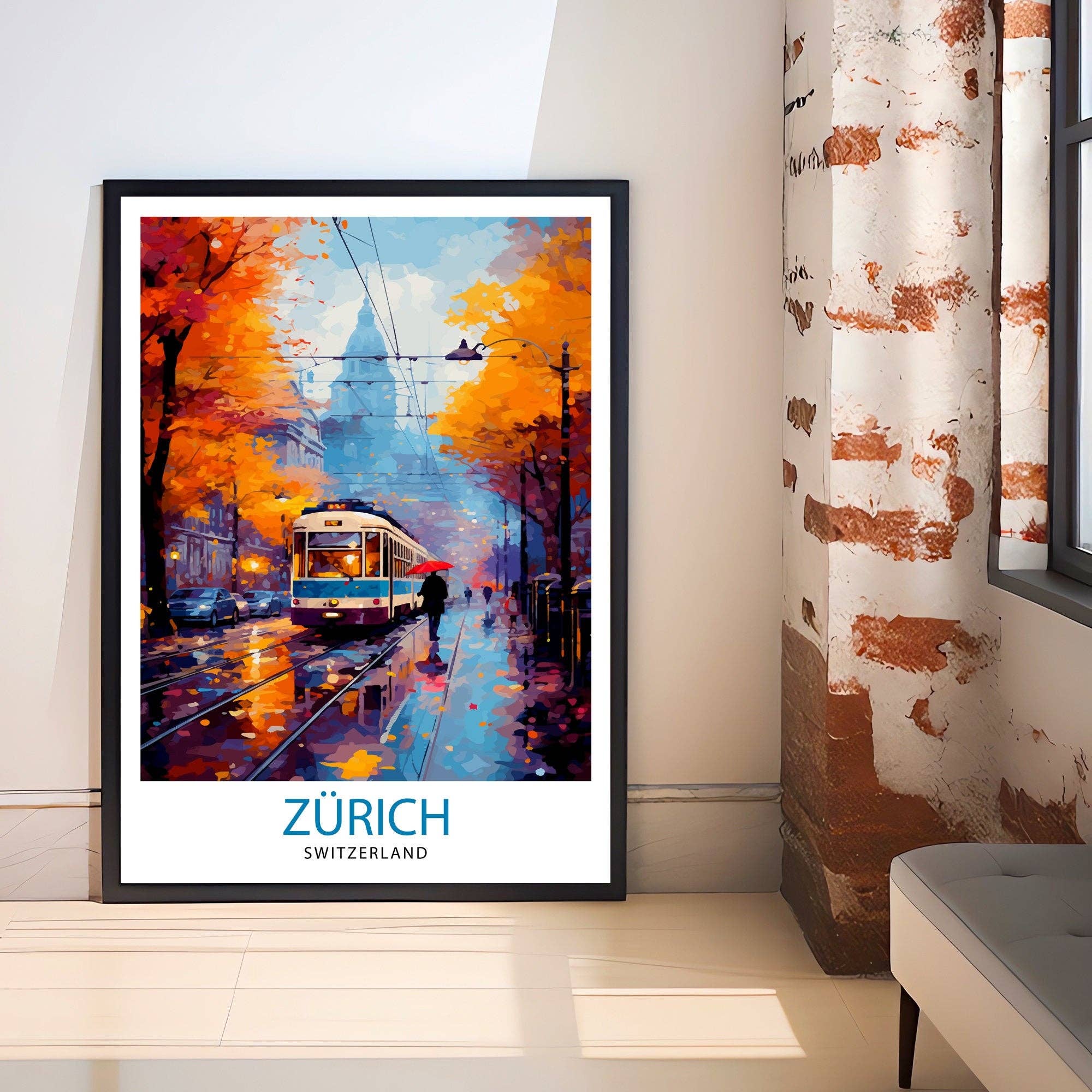 InkNPrintz – wholesale Art print – Zurich Switzerland Travel Poster Zurich5