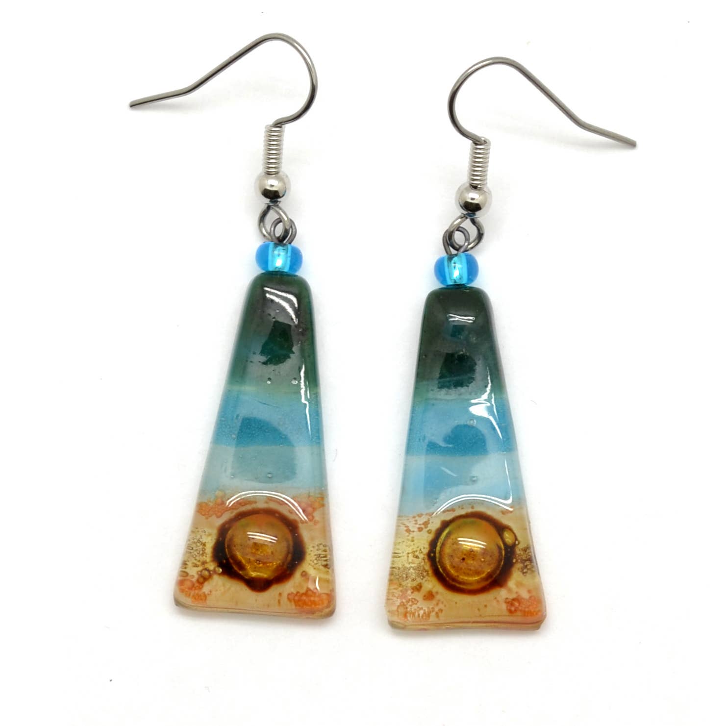 Dunitz & Company - Wholesale Dangle Earrings - Long Triangle Glass Dangle Handmade Earrings7