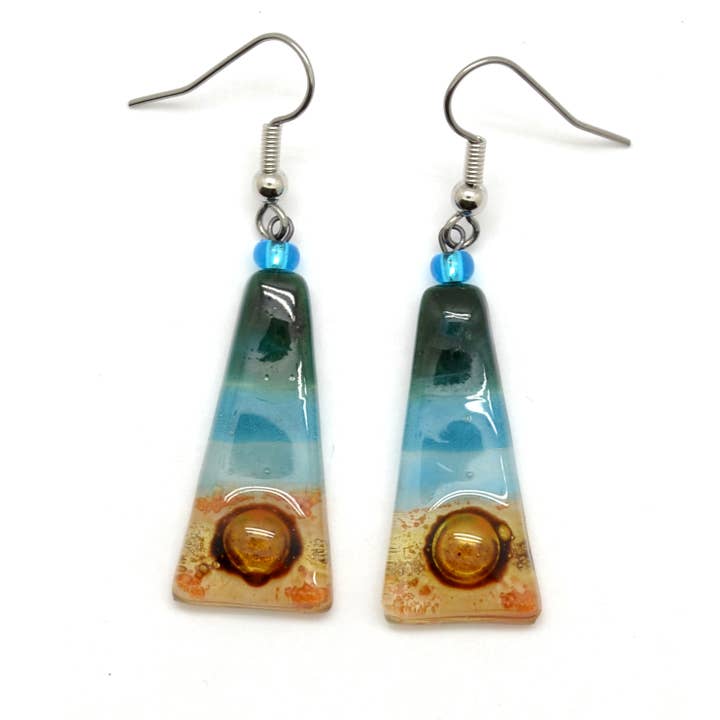 Dunitz & Company - Wholesale Dangle Earrings - Long Triangle Glass Dangle Handmade Earrings7