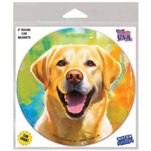 Ronde automagneet van Yellow Lab voor wholesale door SJT Enterprises, Inc.
