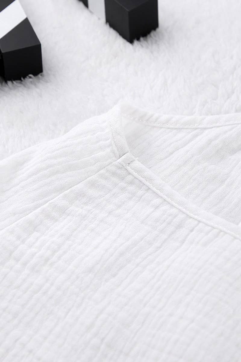 White CWSPJ0050_SOLID COLOR COTTON HALTER  SHORTS PAJAMA SET for wholesale on Faire4