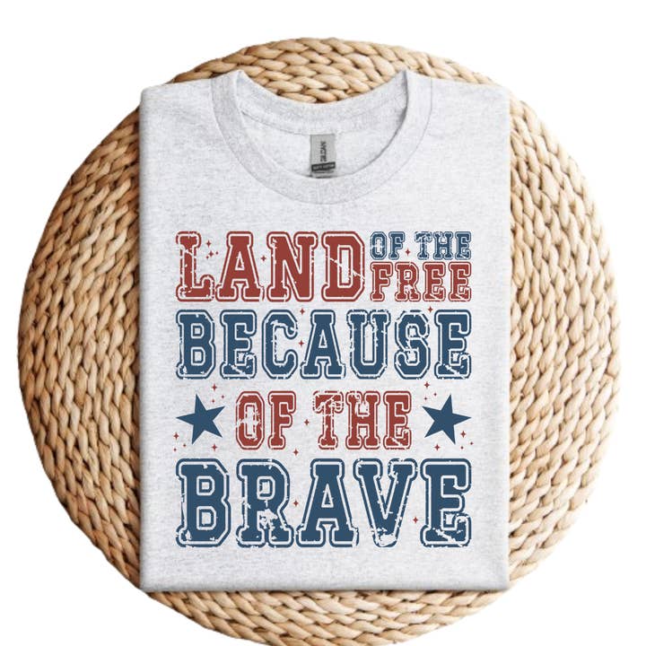 Land Of The Free 4th of July Tee for wholesale by Londas Tees and Tumblers