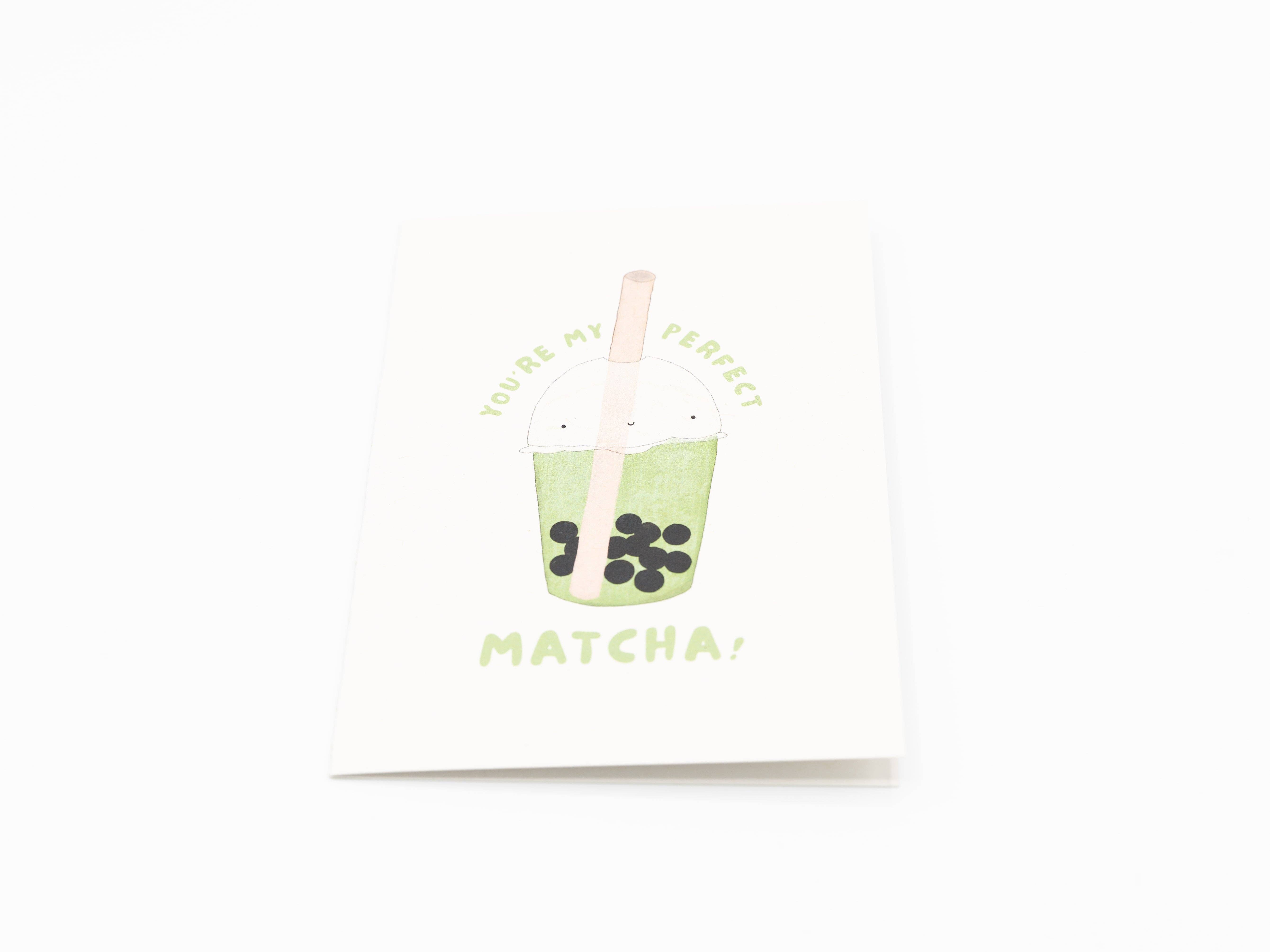 reisundpapier - Wholesale Valentine's Day Card - Bubble Tea Boba Greeting Card "You're my perfect Matcha"2