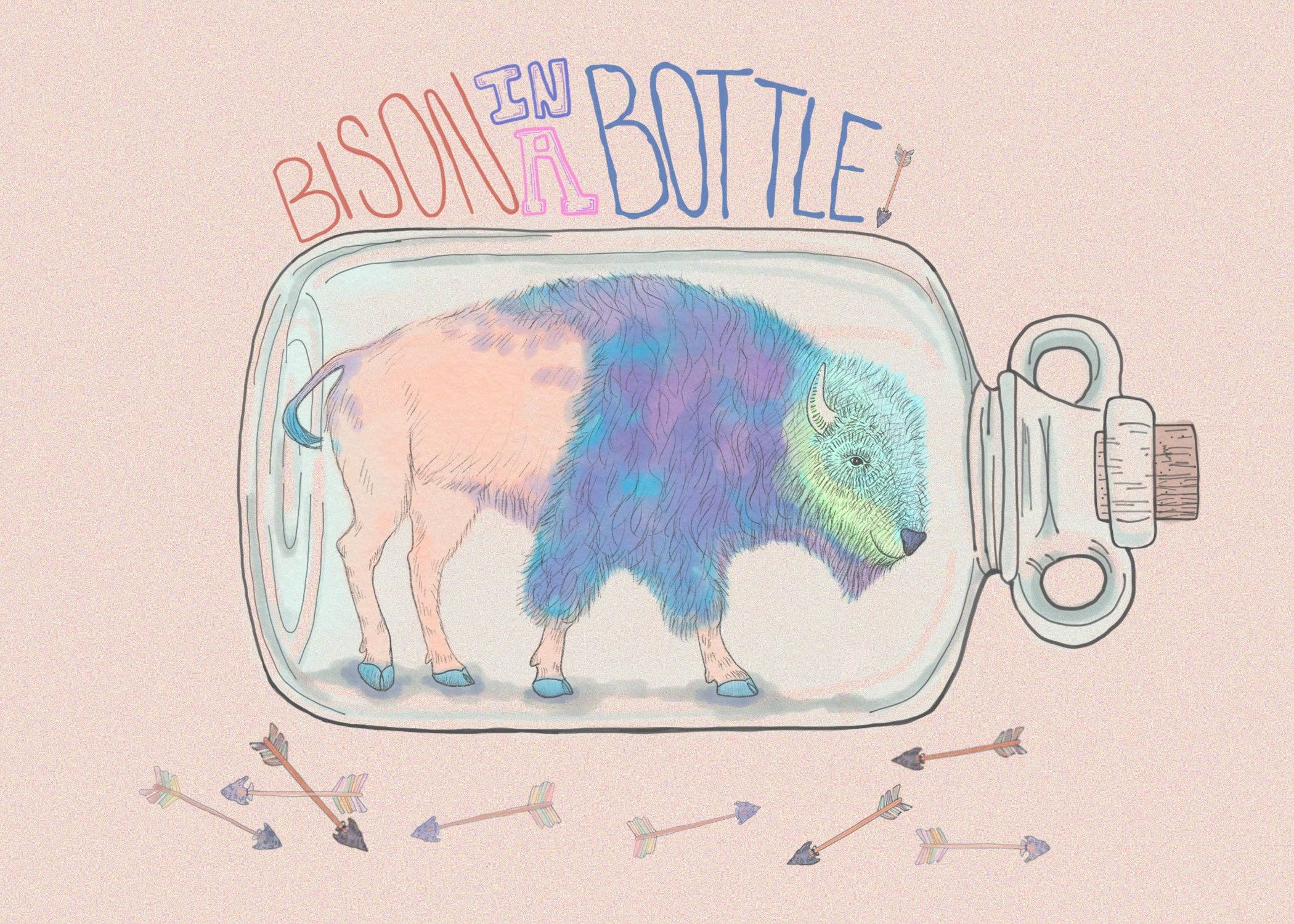 Golden Grove Paper - Wholesale Art Print - Bison in a Bottle 8x10 Print1