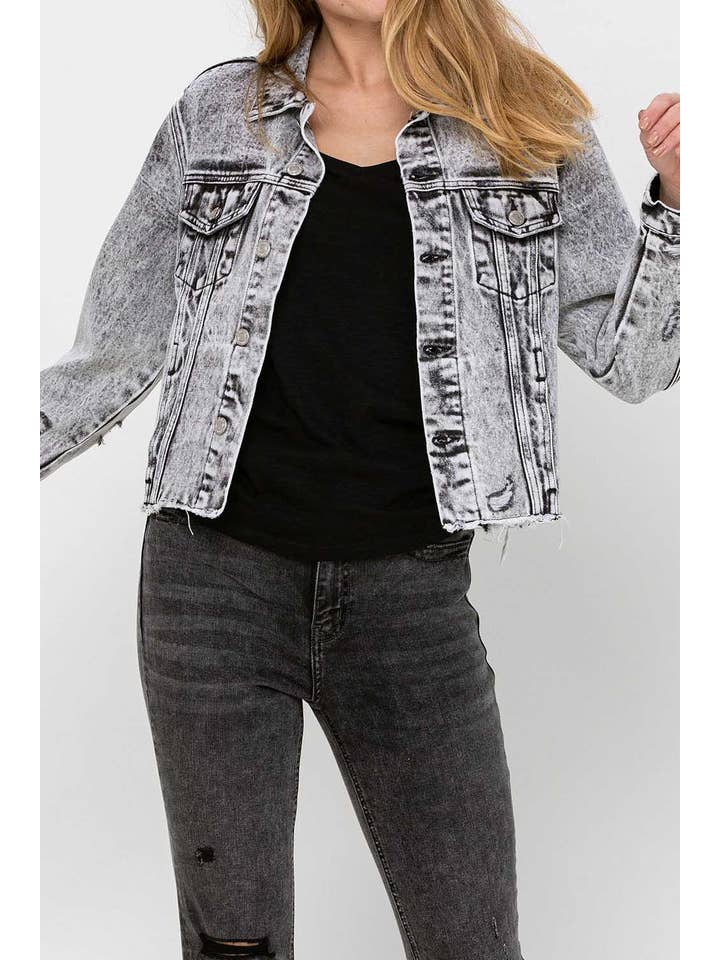 ESCALA KLASSISCHE CROP-JEANSJACKE IM USED-LOOK VT1156 für den Großhandel auf Faire