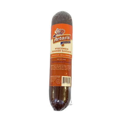 Chimayo Chili Pepper Summer Sausage 12oz for wholesale by Artas'n Meats, LLC