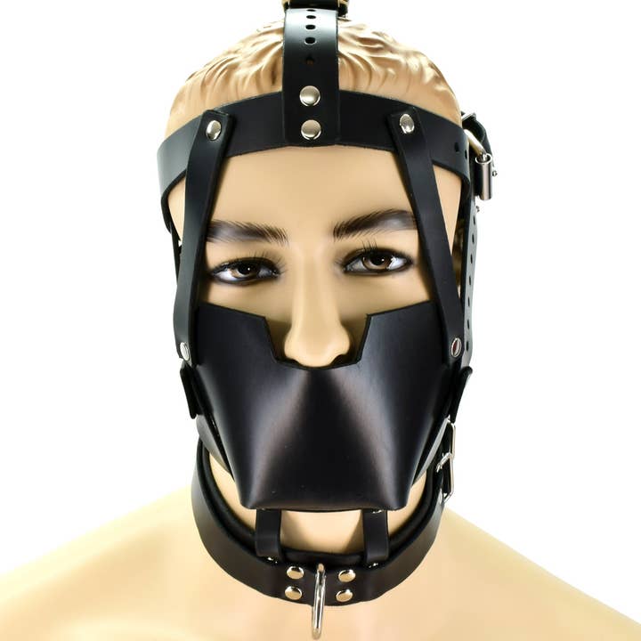 Leather Bondage Hood for wholesale by Axovus