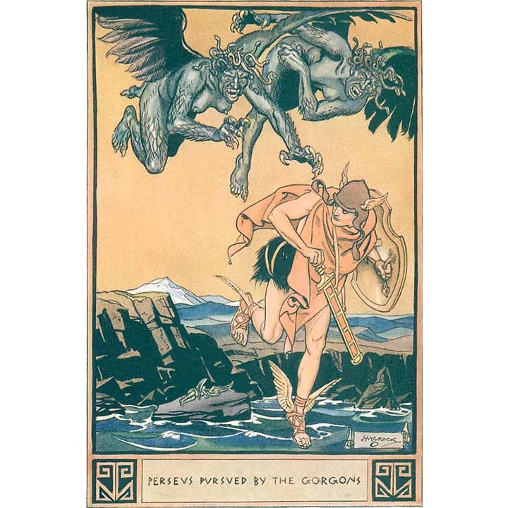 Art Print KT-39 Perseus Pursued by Gorgons for wholesale by Found Image Press