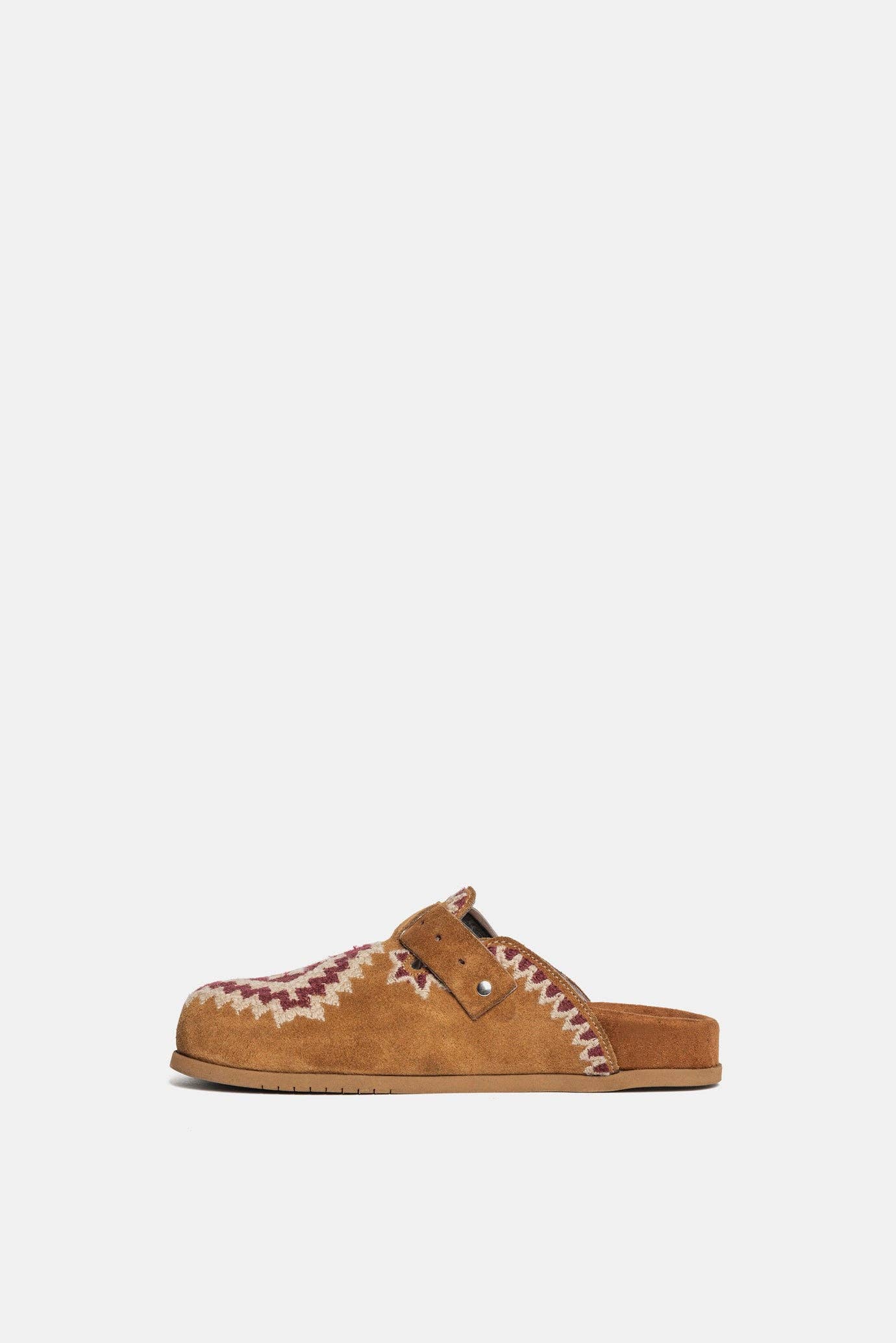 METISSE - Wholesale Sandals - Women's - Suede clogs with FUS10 embroidery1