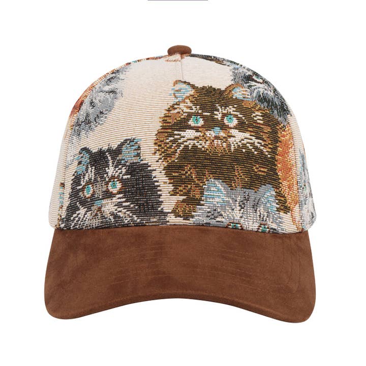 HatPhile Jacquard Cat Tapestry Baseball Cap – Vintage Style Adjustable Hat for wholesale by HATPHILE