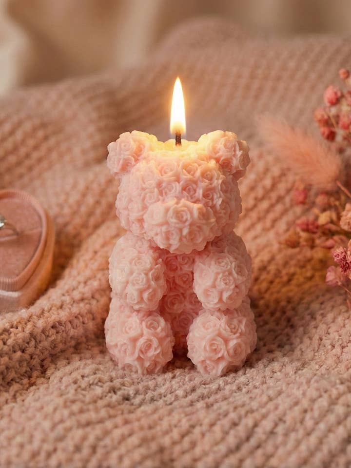 Bougie Ourson en forme de rose - Petite pour la vente par Interlude Candles