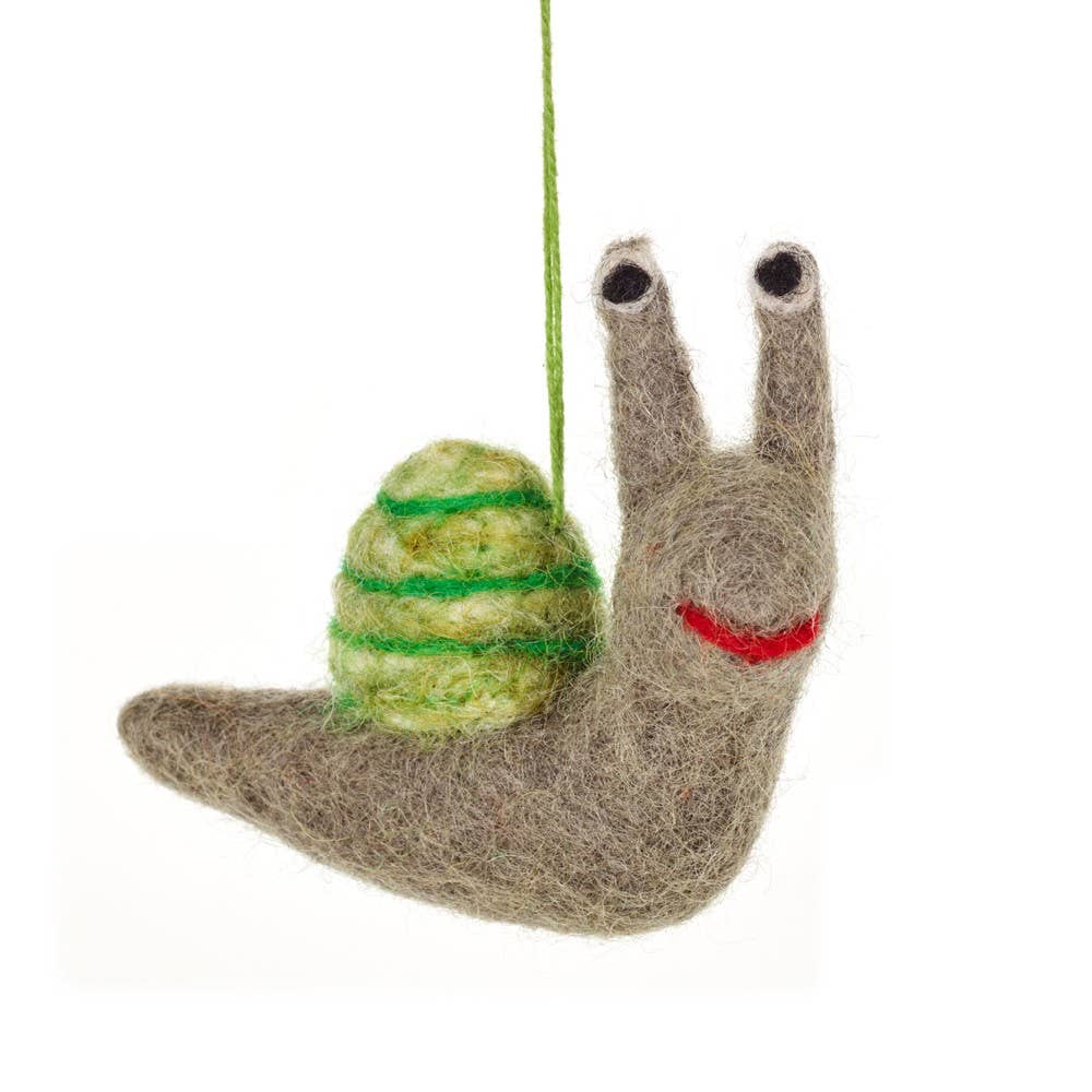 Felt So Good - Wholesale Ornament - Handmade Hanging Shelby the Snail Felt Decoration
