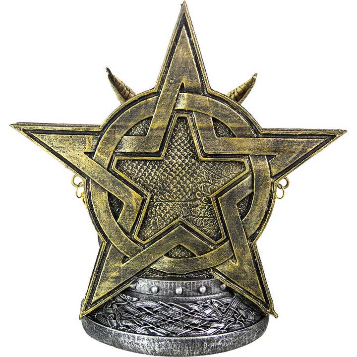 Kheops International - Wholesale Incense Holder - Polyresin Backflow Incense Burner-Dragon Head Pentacle & Gem2