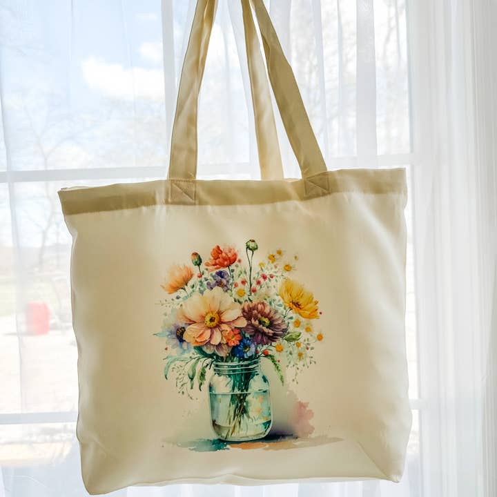 Reusable Tote Bag, Multipurpose Tote - Flower Vase for wholesale by Dusty & Delilah Designs