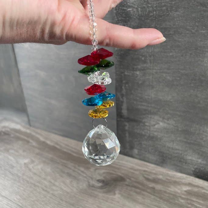 Keystone Crystals - Wholesale Suncatcher - Suncatchers Faceted Rainbow Beaded Hanging Prisms21