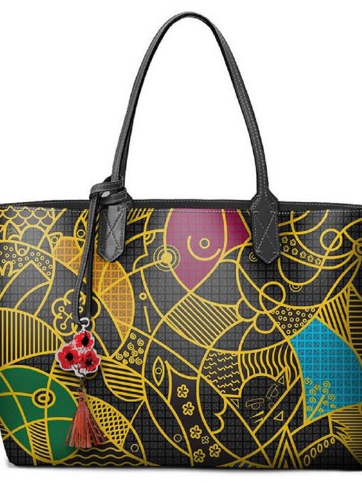Pangborn Handbag - Dom's Doodles Graphic Design Tote Bag for wholesale by Pangborn Collection