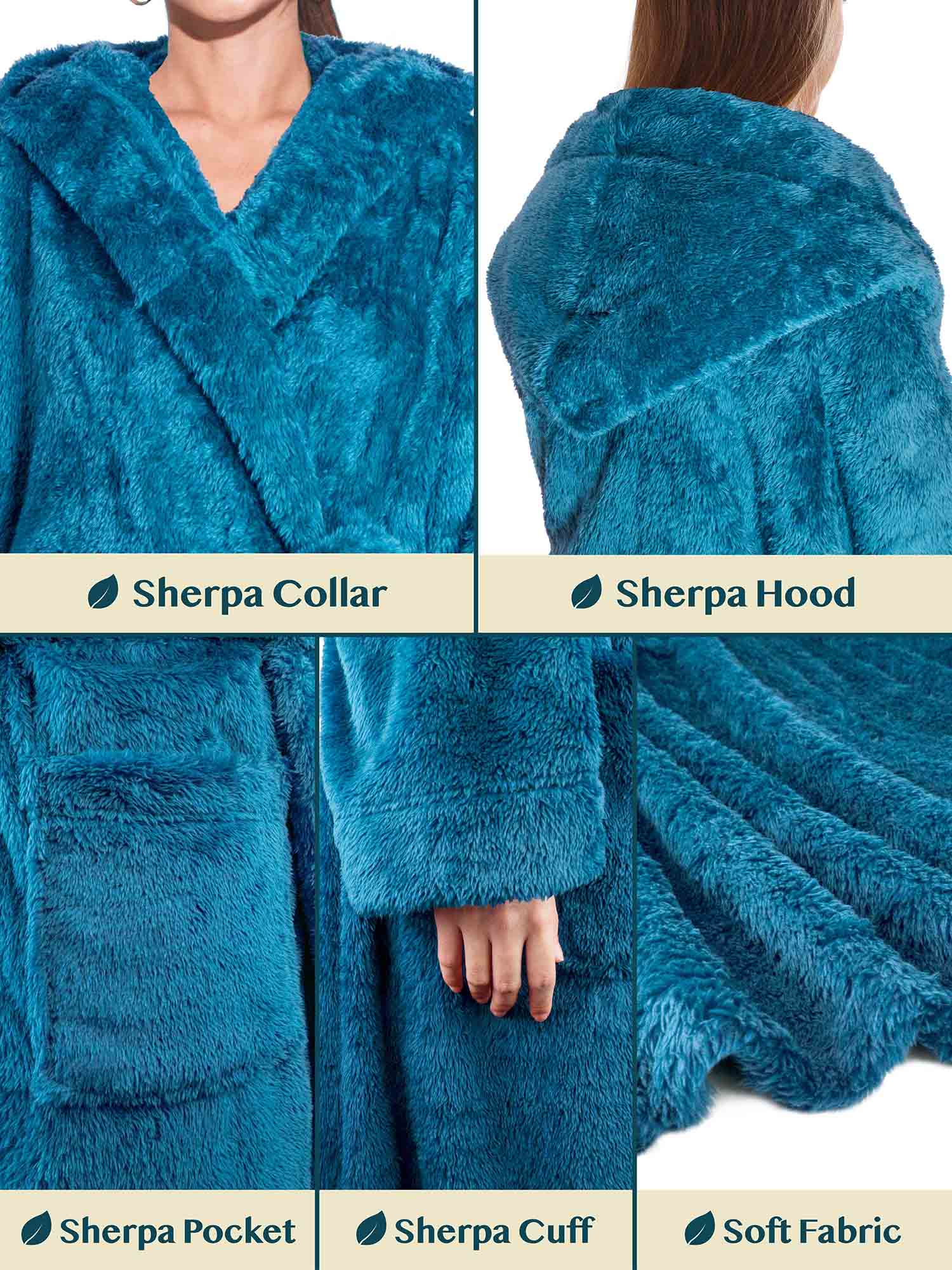 Pavilia - Wholesale Robe - Women's - Women's Sherpa Fluffy Robe with Hood30