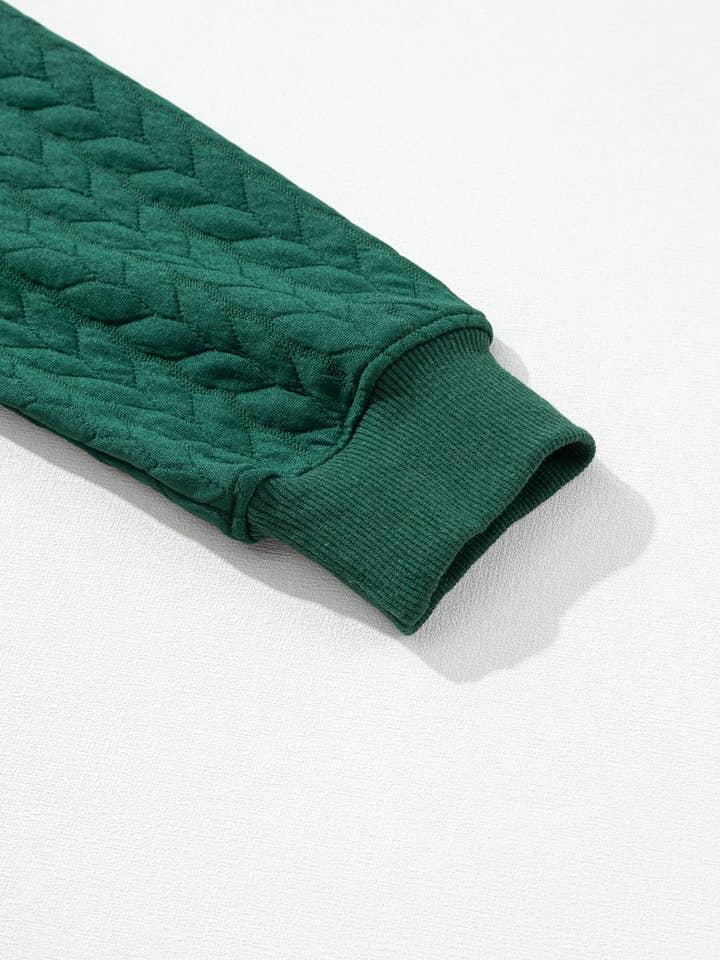 Suhkasana - Wholesale Sweatshirt - Women's - White LUCKY Chenille Embroidered Cable Knit Pullover Sweatshirt46