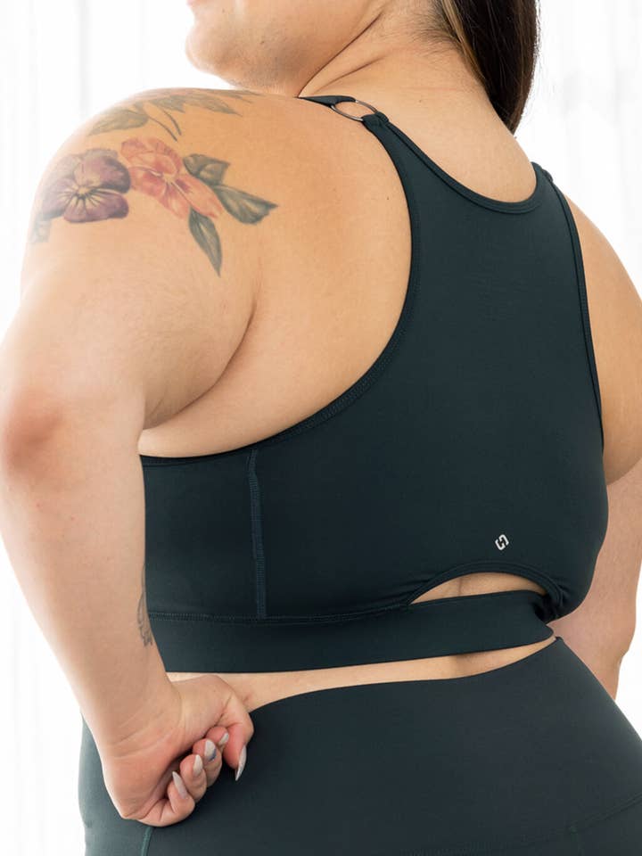 Superfit Hero - Wholesale Sports Bra - Women's - Zip Front Sports Bra - Evergreen1