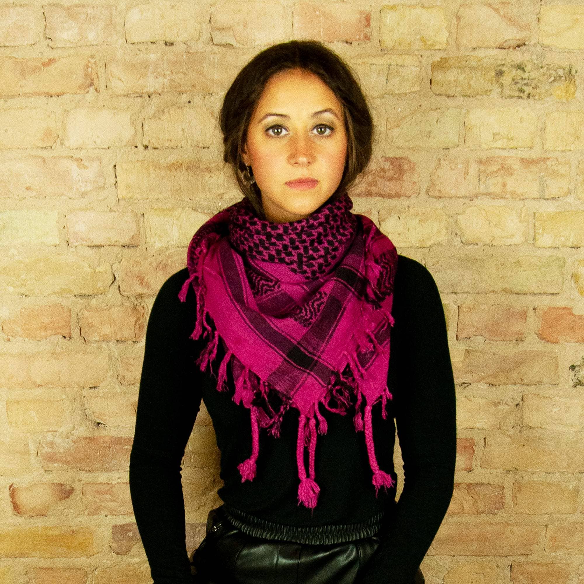 Tribal Trade GmbH - Wholesale Scarf - Unisex - Palituch pink black Kufiya PLO scarf5